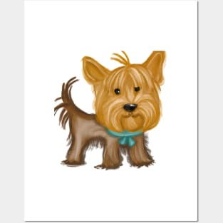 Cute Yorkshire Terrier Drawing Posters and Art